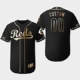 Cincinnati Reds Customized Black Gold Flexbase Jersey,baseball caps,new era cap wholesale,wholesale hats